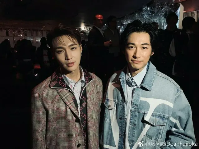 Dean·Fujioka, photo with EXO Ray. At the Valentino event in Tokyo. Actor SongJoong Ki also attended.