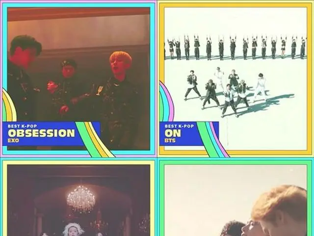 入围“ EXO”，“红色天鹅绒”，“ MONSTA X”，“（G）I-DL E”，“ TXT”，“ BTS”，MTV“ 2020 MTV音乐录影带大奖”的最佳K