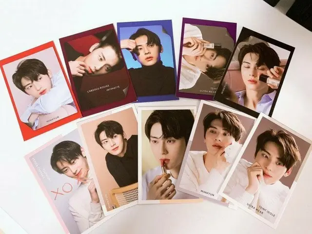 “ NU'EST”黄敏炫谈到LANCOME的口红购买特权的照片卡有多酷