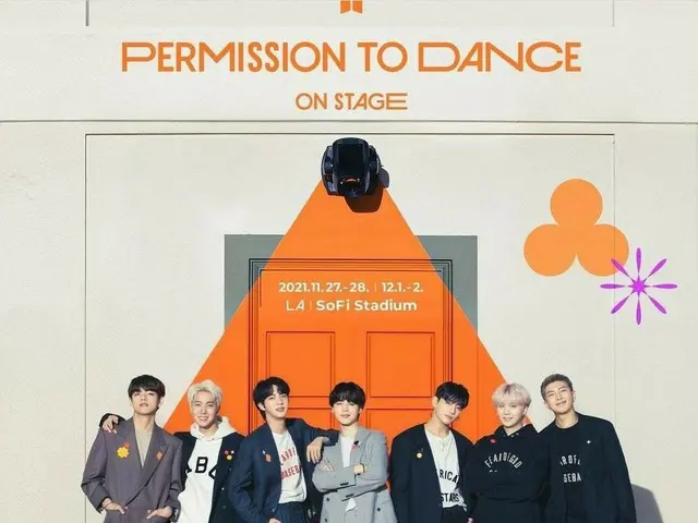 《防弹少年团》将于11月27日至11月28日和12月1日至12月2日在LA举办线下演唱会“PERMISSION TO DANCE ON STAGE”