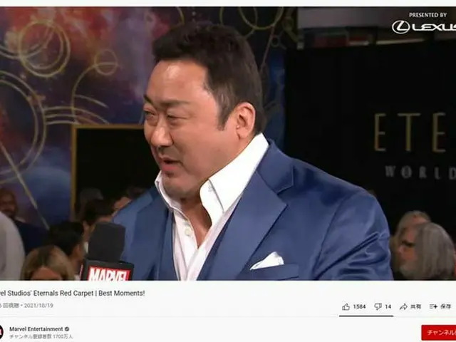 演员唐李出席美国漫威电影《永恒族》全球首映式的红地毯活动