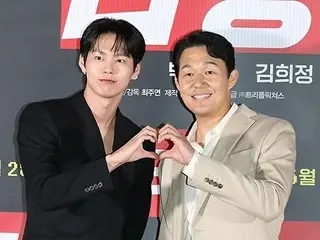 演员朴成雄、朴宣浩、金熙正出席了电影《拉班》的媒体试映会和新闻发布会。 .