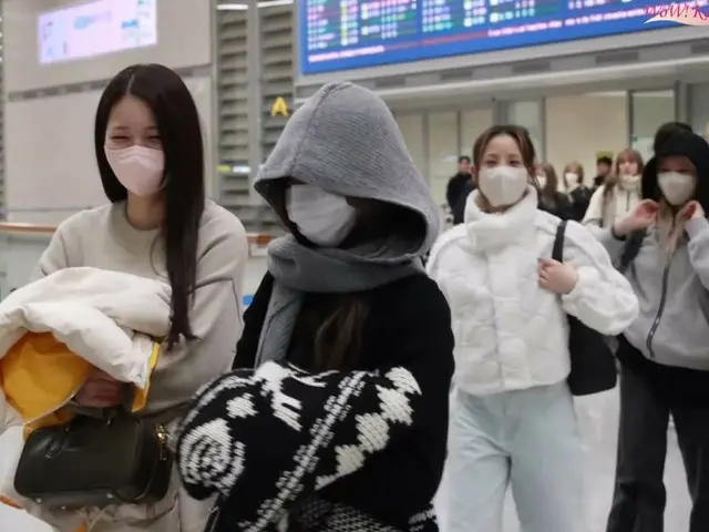 NiziU 一大早抵达仁川国际机场
