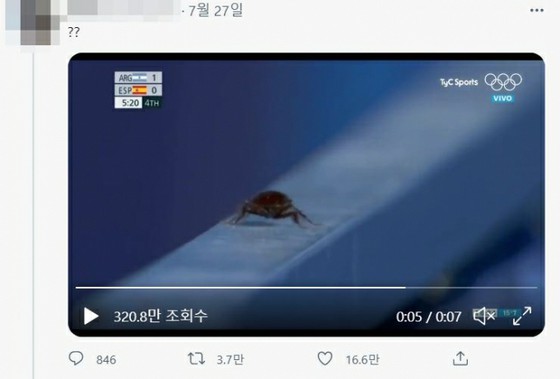 奥运场馆出现蟑螂？ “移动的黑色物体”反映在广播中......韩国网民“最糟糕的奥运会”