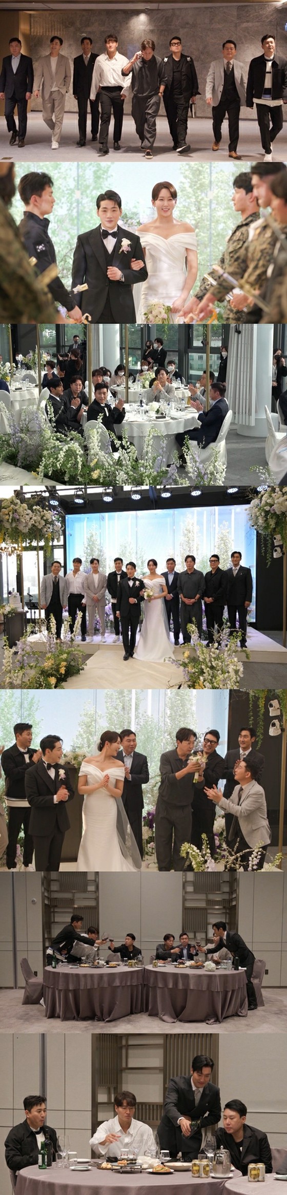 在婚礼上收到花束的朴健&韩英金俊昊不是吗？