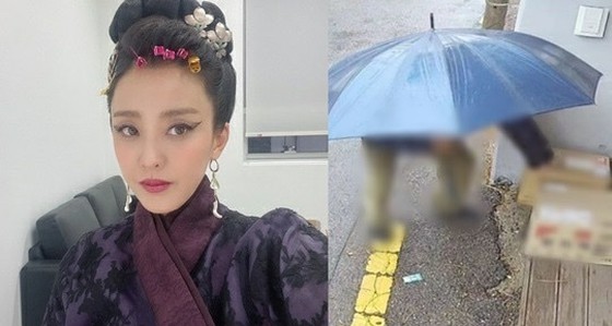 女演员朴恩海，偷快递的安全摄像机视频公开...用雨伞遮脸“惯犯”
