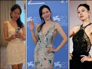 孙艺珍亮相威尼斯……她身着礼服光彩夺目
