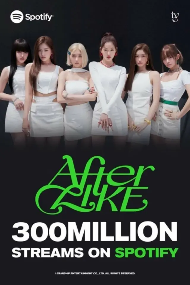 「IVE」、3rdシングルタイトル曲「After LIKE」が相変わらずの人気…Spotifyで3億ストリーミングを記録