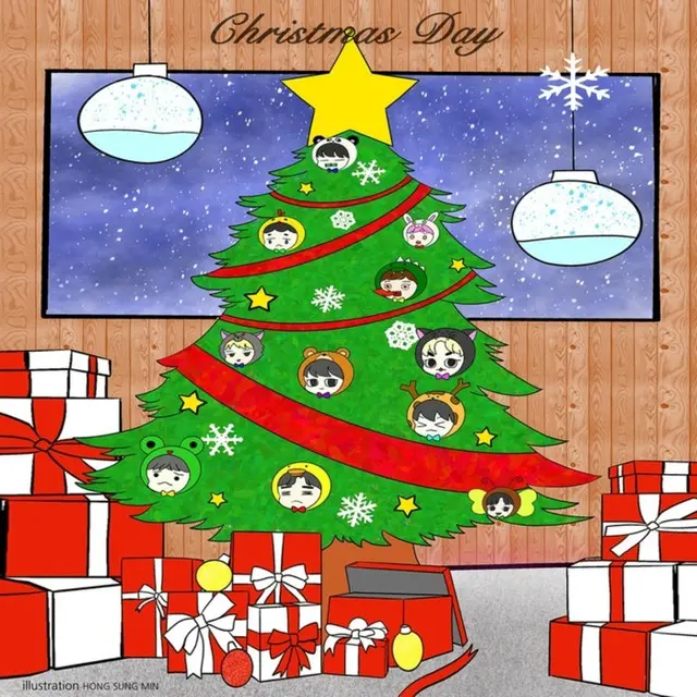 「FANTASY BOYS」はメンバーのホン・ソンミンが描いたクリスマスソングのカバーイメージを先行公開した。