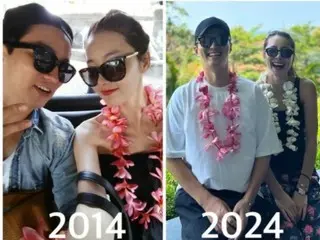 女演员苏怡贤和演员乔真结婚十周年纪念日之旅......对他们不变的视觉效果感到惊讶