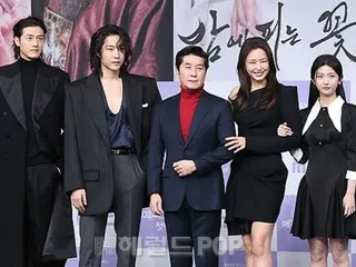 [图]李浩尼、李政元等出席MBC新剧《夜里绽放的花朵》制作发布会