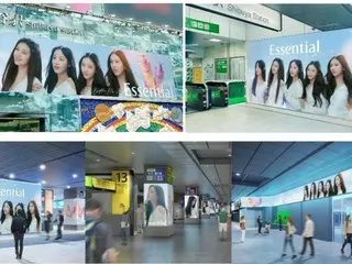 新Essential CM期间出现“New Jeans”巨幅广告！五名成员同时顶升了 JR 涩谷站和新宿站。