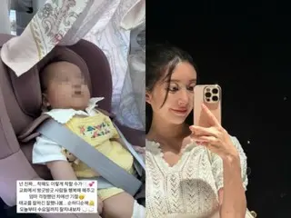 李志勋的妻子绫音表示女儿的睡脸很可爱：“看来产前检查很顺利。”