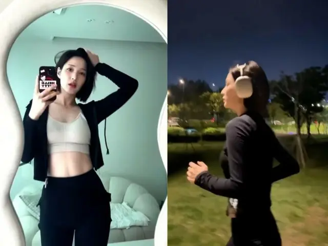 Yulhee（前 LABOUM 成员）展示她纤细的腰身和腹肌......减肥成功