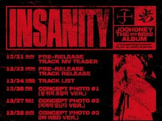 MONSTA X成员周宪将于1月携新歌《INSANITY》回归……先行曲将于22日公开。